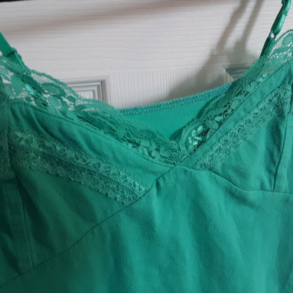 Aqua Green Lace Bustier Cami Tank Longline - Picture 6 of 8
